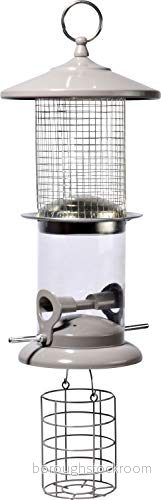 dobar Stor multifunktionell matkolonn, XL foderdispenser för vilda fåglar att hänga upp, 16 x 50 cm, metall, 11524, vit 4042085115244