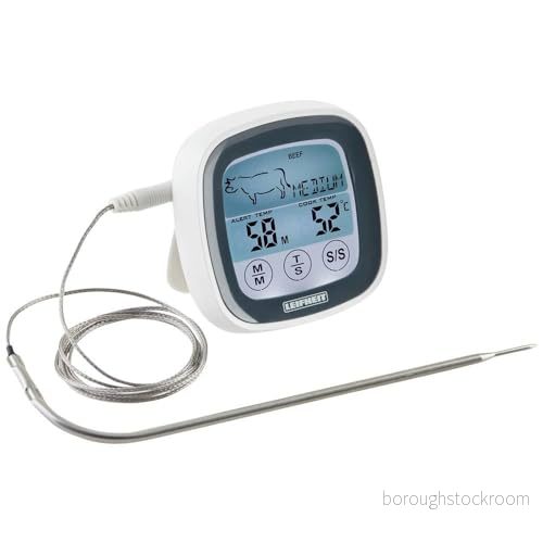 Leifheit Digital stektermometer, grilltermometer med förinställda matlagningssteg och timer, magnetisk köttermometer för ugnen, termometer inklusive batterier, perfekt matlagning 4006501032232