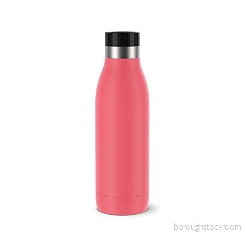 Emsa N31104 Bludrop Color vattenflaska 0,5 liter 100% tät Quick Press stängning Ergonomisk 360 dricknjutning 12 h varm, 24 timmar sval rostfritt stål korall 4009049537566