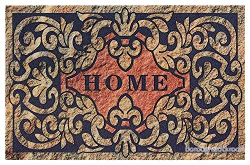Hanse Home Tryckt dörrmatta flockad 3D utseende med halkfri PVC golv smutsfångande matta smutssamlare entrématta, inomhus och utomhus olika motiv 45 x 70 cm, färg: hem 2 4260669875517