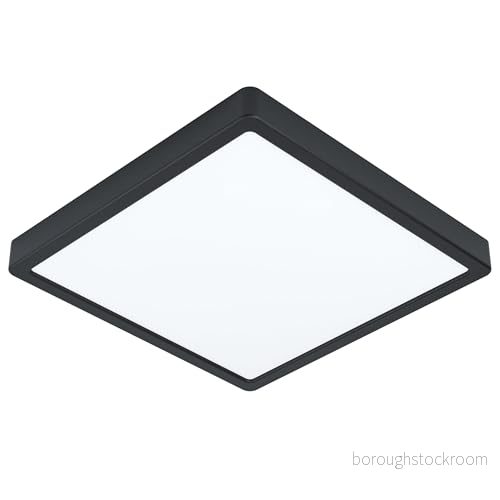 EGLO LED taklampa Fueva 5, Ø 28,5 cm, 1 glödlampa uppbyggnadslampa, badrumstaklampa modern tillverkad av stål och en plastbelysningsyta i svart, vit, 9002759992712