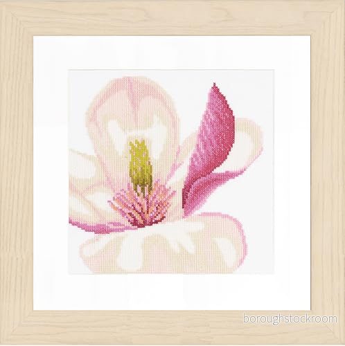 Lanarte siffertemönstrad förpackning magnolia blomma korsnäsförpackning, bomull, flerfärgad, 20 x 0,3 cm 8712396224886