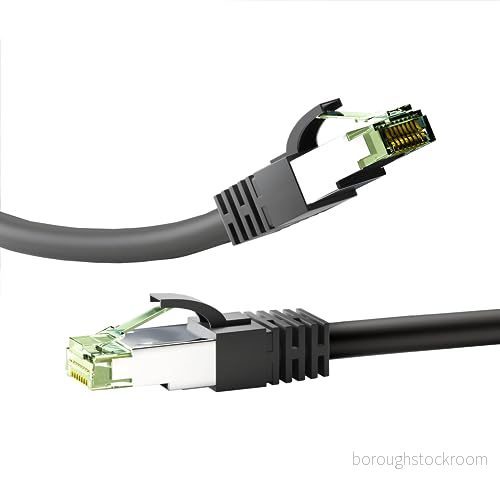 Goobay 66723 RJ45 patchkabel CAT 8.1/RJ45 kontakt/8K Gaming PS5 Playstation 5 & Xbox / 2 000 MHz/OFC nätverkskabel/DSL kabel, svart/LAN kabel 3 m 4040849667237