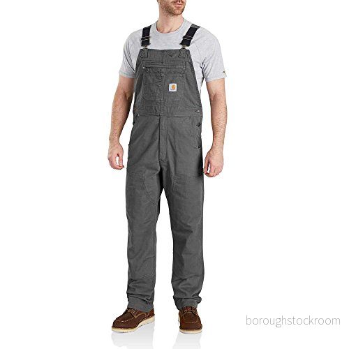 Carhartt, Herr robust flex avslappnad passform kanvas haklapp overall, Grus, 46W / 32L 889192733053