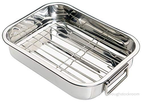 KitchenCraft Långpanna, Med Galler, Rostfritt Stål, 27 x 20 cm, Silver, KCRNR25 5028250149091
