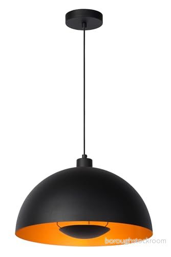 Lucide Hänglampa Aldabra av stål, Ø 40 cm, svart 5411212451743
