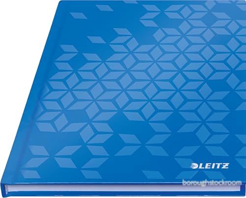 Leitz WOW Anteckningsbok med hård pärm, A5, 80 ark, linjerad, vitt papper, 90 g/m2, blå, 46271036 4002432399574