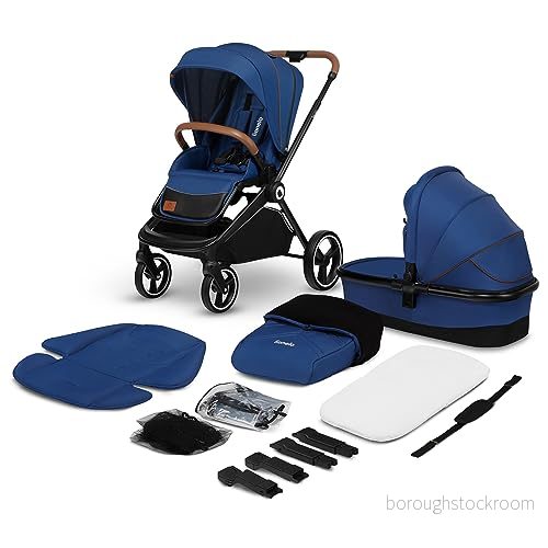 LIONELO Mika 2in1 barnvagn, nyfödd liggdel, madrass, regnskydd, myggnät, fotpåse, vattentätt material, barnvagn 5903771701747