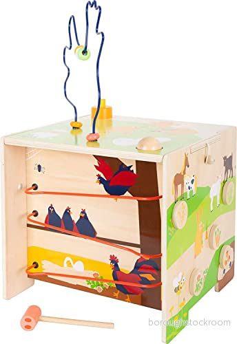 Small Foot Wooden Activity Cube with Motor Skills Spiral Farm 4020972117335