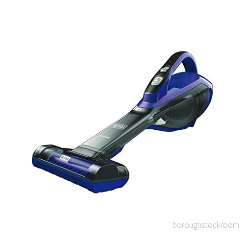 Black+Decker DVA325JP07 QW batterihanddammsugare Dustbuster (10,8 V/2,5 Ah, med turbodjurhårborste, bred sugöppning, 2 stegs filtersystem, inklusive laddkabel + vägghållare), lila/grå 5054905238582