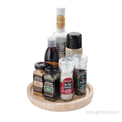 Hemredigering av iDesign 22,9 cm Lazy Susan skivspelare med upphöjd kant, naturligt Paulownia trä 81492050278