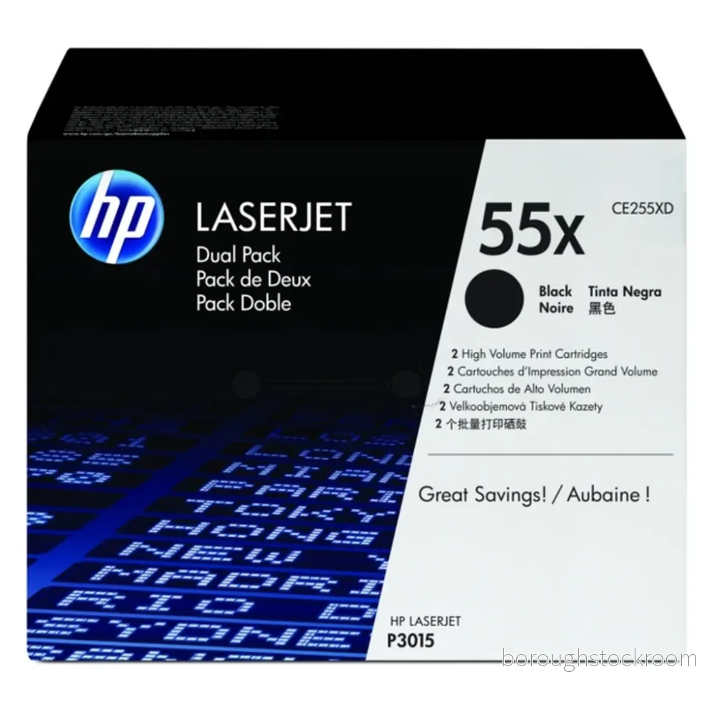 HP 55X Tonerkassett Svart - CE255XD - 2-pack 885631277102