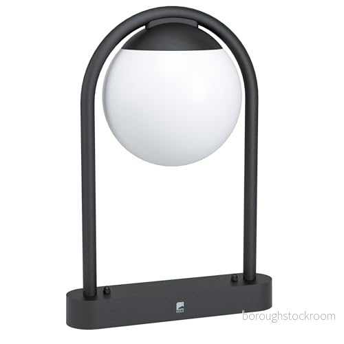 EGLO utomhus Sockellampa Prata Vecchia, 1 glödlampa lampa modern, minimalistisk, sockel av galvaniserat stål i svart och plast vitt, utomhuslampa med E27 uttag, IP44 9002759987329