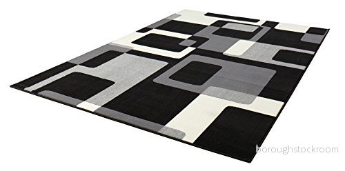 Hanse Home Kort lugg matta retro svart grädde, 120 x 170 cm 4260361481696