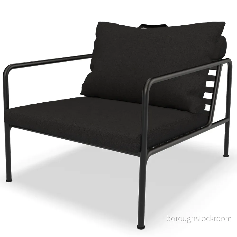 HOUE AVON Lounge Chair Trädgårdsstol Char/Black H58 x W81 D99 SH39 cm 5714098026112