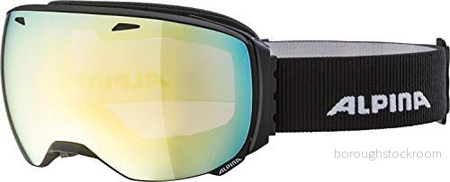 Alpina vuxna stort horn QVMM skidglasögon, svart matt, en storlek 4003692274953