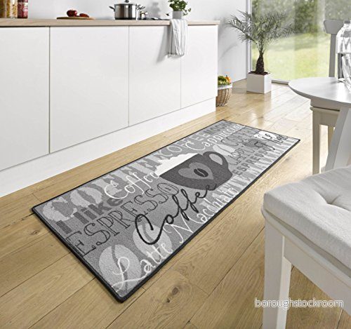 Hanse Home kökslöpare golvmatta kaffekopp grå, 67 x 180 cm 4260425281231