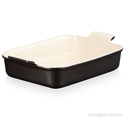 Le Creuset Heritage rektangulär tallrik, stengods, 32 cm, 2,31 kg, matt svart 843251103195