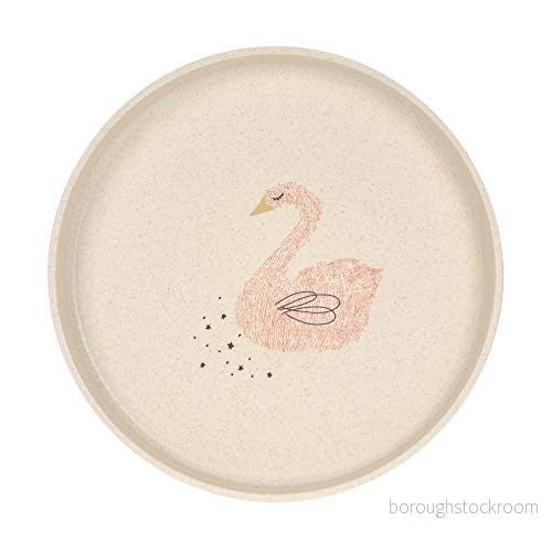 LÄSSIG Barn melamin BPA diskmaskin mikrovågsugn platta liten vatten svan rosa 4042183422862