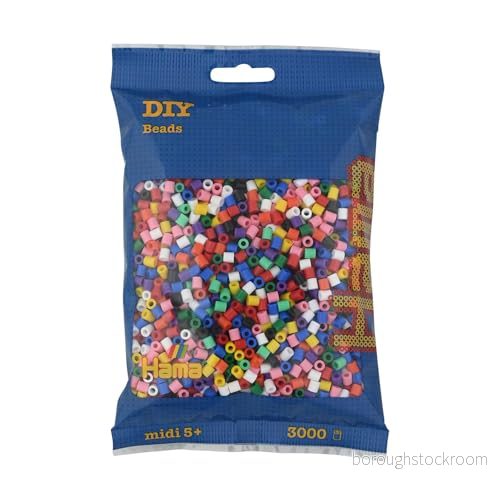 Hama Pärlpåse Ca 3000 Midi Fuse Pärlor Mosaikdekoration Konst & Hantverk för Kreativa Barn Från 5 år mix 00 28178201005