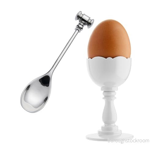 Alessi MW14SET W klädd äggkopp och sked, vit, 18 10 stål 8003299382026