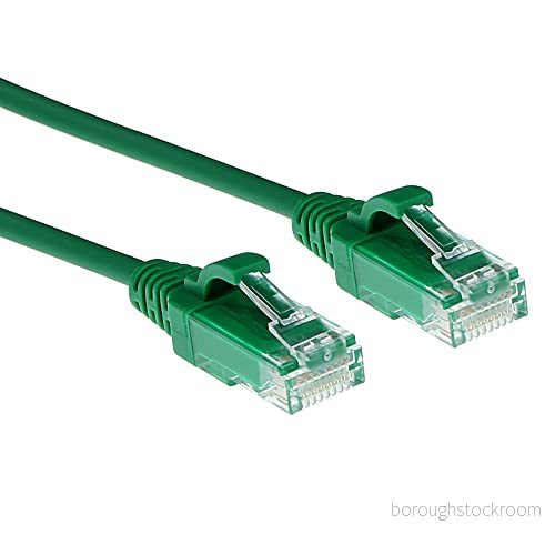 ACT CAT6 nätverkskabel, U/UTP LSZH LAN kabel tunn 3,8 mm smal linje, flexibel snagless Ethernet med RJ45 kontakt, för användning i datacenter, 2 meter, grön DC9702 8716065404609