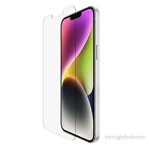 Belkin UltraGlass skärmskydd för iPhone 14/13/13 Pro, antimikrobiell ytbehandling, enkel applicering utan bubblor med den medföljande monteringsformen, testad 9H hårdhet 745883834365