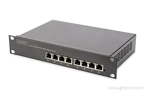 DIGITUS Gigabit Ethernet PoE+ Switch 10 tum 8 portar L2+ Managed IEEE 802.3at 80 Watt effektbudget Svart 4016032464365