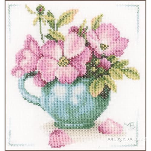 Lanarte mönsterförpackning vilda rosor räkningsmaterial korsstygspaket, bomull, flerfärgad, 20 x 0,3 cm 5413480540013