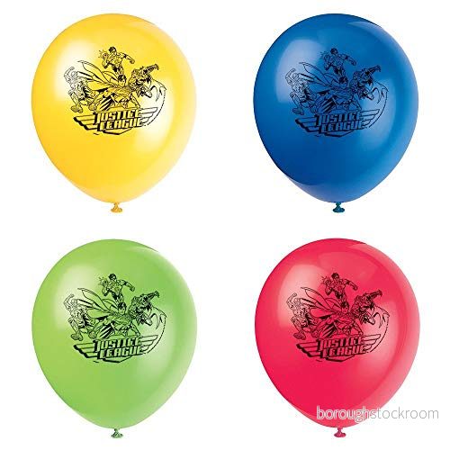 Justice League latexballonger i blandade färger (30 cm) 8 pack perfekt för temafester och firanden 11179499755