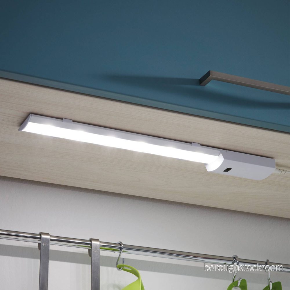 EGLO LED underbyggnad Teya, underskåp kök med rörelsedetektor, av aluminium i silver, plast vitt, neutral vit, L 60 cm 9002759960810