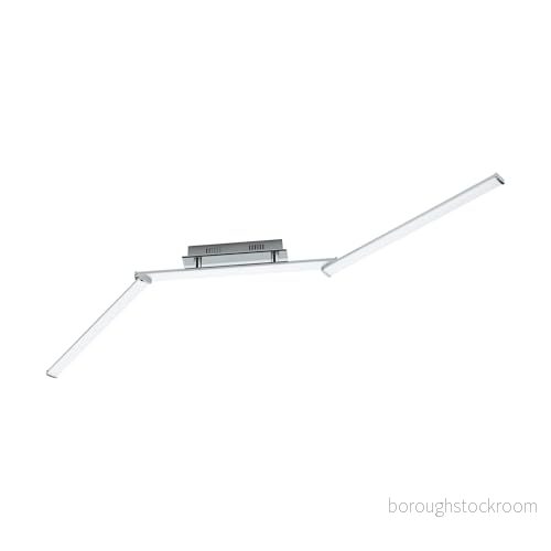 EGLO LED-taklampa Lasana 2, taklampa med 3 lampor, material: aluminium, stål, plast, färg: krom, vit 9002759961084