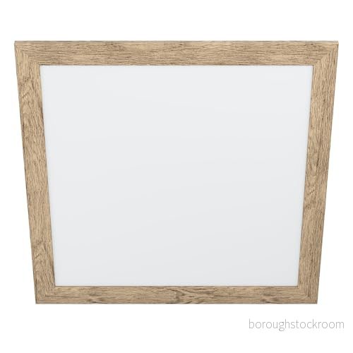 EGLO LED-panel piglionasso med trä deco ram, taklampa i ljus brun flammad, kökslampa, kontorslampa, ledd hall tak neutral vit, l x b 64,5 cm 9002759994365