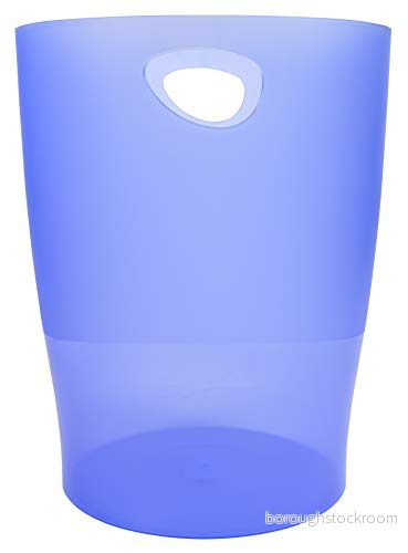 Exacompta Ref 45310D Ecobin papperskorg 263 x 335 mm i storlek, stor avfallskapacitet på 15 liter, enkel rengöring interiör genomskinlig isblå 9002493037076