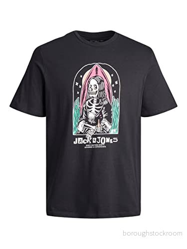 Bestseller A/S Jorafterlife Tee Ss Crew Neck Sn pikétröja för män, svart, L 5715422525974