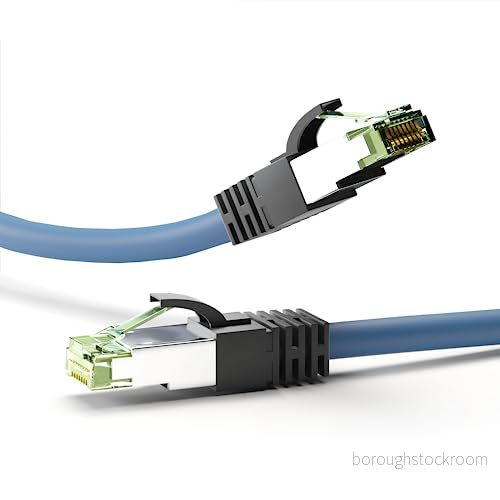 Goobay 45659 RJ45 patchkabel CAT 8.1/RJ45 kontakt/8K Gaming PS5 Playstation 5 & Xbox / 2 000 MHz/OFC nätverkskabel/DSL kabel/blå/LAN kabel 1 m 4040849456596