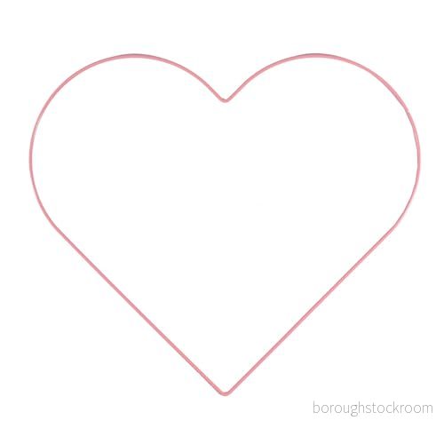 Vaessen Creative Metallring Ø 25 cm x 3 mm i Färgen Rosa Stålring Hjärta Dekoring Metall för Pyssel, Torkade Blommor, Makramé, Drömfångare, Mobiler och Väggdekoration 8716052233359