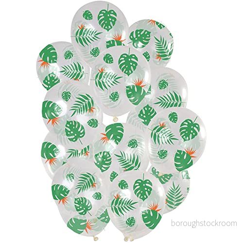 Folat 68825 ballonger tropiska blad 30 cm 15 stycken latex heliumballong, födelsedagsdekoration, grön, 8714572688253