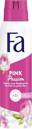 Fa Deodorantspray rosa passion (150 ml), deodorant med den söta doften av ros, utan aluminium för upp till 48 h deodorantskydd, lämnar inga rester på kläderna 4015100429022