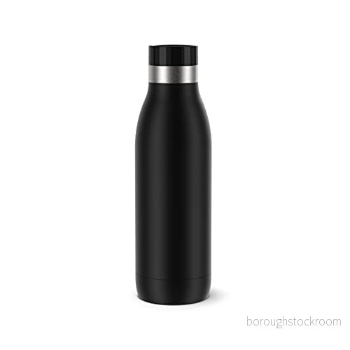 Emsa N31101 Bludrop Color drickflaska 0,5 liter 100% tät Quick pressförslutning Ergonomisk 360 dricknjutning 12 h varm, 24 timmar sval rostfritt stål svart 4009049537535