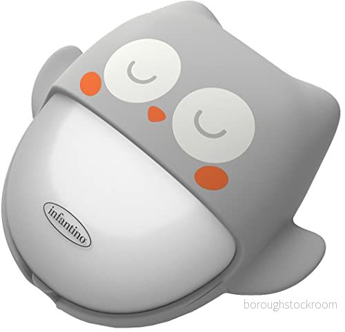 Infantino Owl Night Light 2 i 1 nattlampa för barn form av en uggla Bärbar och uppladdningsbar Slår automatiskt på Fungerar 60 timmar Grå 3021105020073
