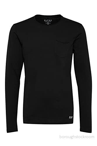 Blend Bhbhnicolai TEE L.S. Långärmad tröja, Storlek: Large, Black 5713340616385
