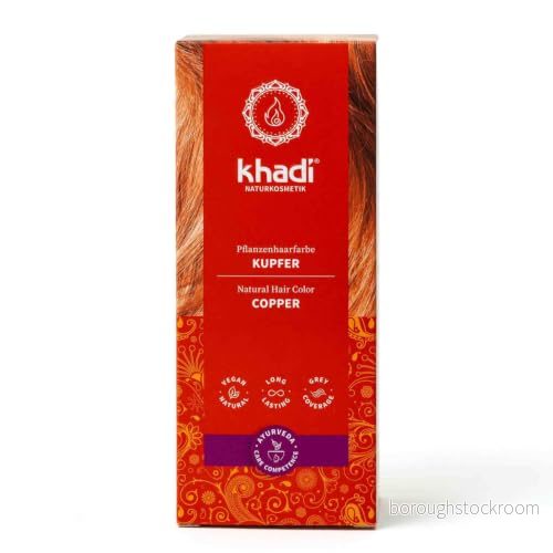 khadi KUPFER Växthårfärg, hårfärg för strålande kopparguld upp till eldig kopparröd, naturhårfärg 100% vegetabilisk, naturlig och vegansk, certifierad naturkosmetik, 100 g 4260378049209