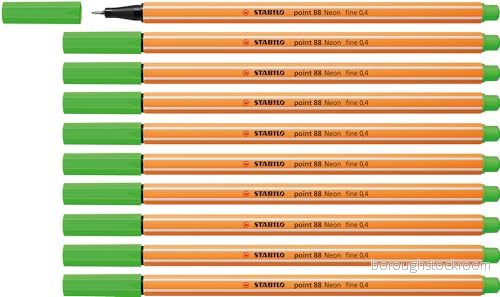 Fineliner STABILO point 88 Ask med 10 Neongrön 4006381438834