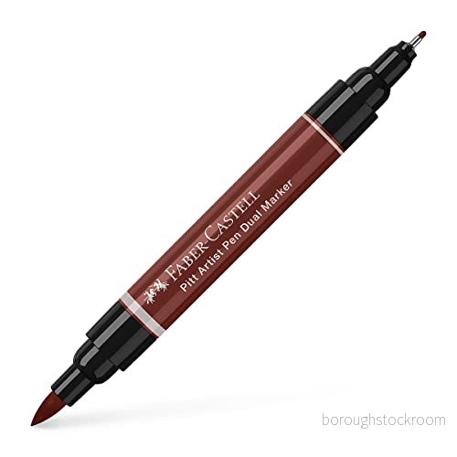 Faber Castell Konst & Grafisk Pitt Artist Pen Dual Marker Indiskt bläck, Indien Röd, Enkel Penna, för konst, hantverk, ritning, skissning, hem, skola, universitet, färgning 4005401621928