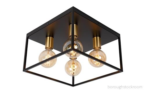 Lucide Ruben taklampa, svart, 36 cm, 4 lampor, metall, E27 5411212010919