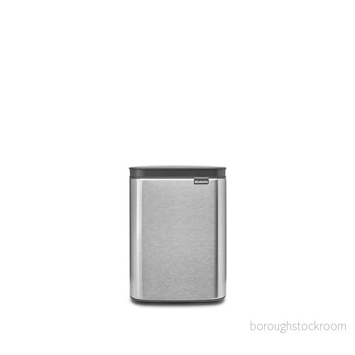 Brabantia Bo 4 l soptunna Liten och elegant Lättöppnat lock mjukstängande Hygienisk, platsbesparande Väggmontering För badrum eller sovrum Matt stål AH 8710755222849