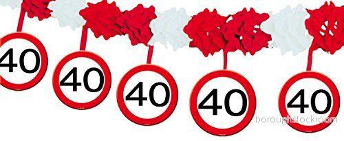 Folat 40 års trafikskyltsgirland med hängare 8714572052313