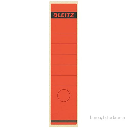 Leitz självhäftande baksida för standard och hård pappmapp, 10 st., 80 mm ryggbredd, långt brett format, 62 x 285 mm, papper, röd, 16400025 4002432302260