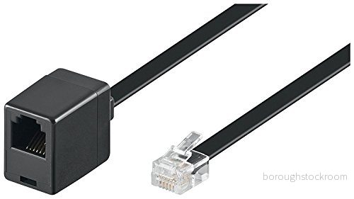 Goobay 68263 modulär förlängningskabel platt 3 m/RJ12 kontakt till RJ12 hona/telefonkabel m förlängning/CCA kabel västerländsk telefonanslutning meter 4040849682636